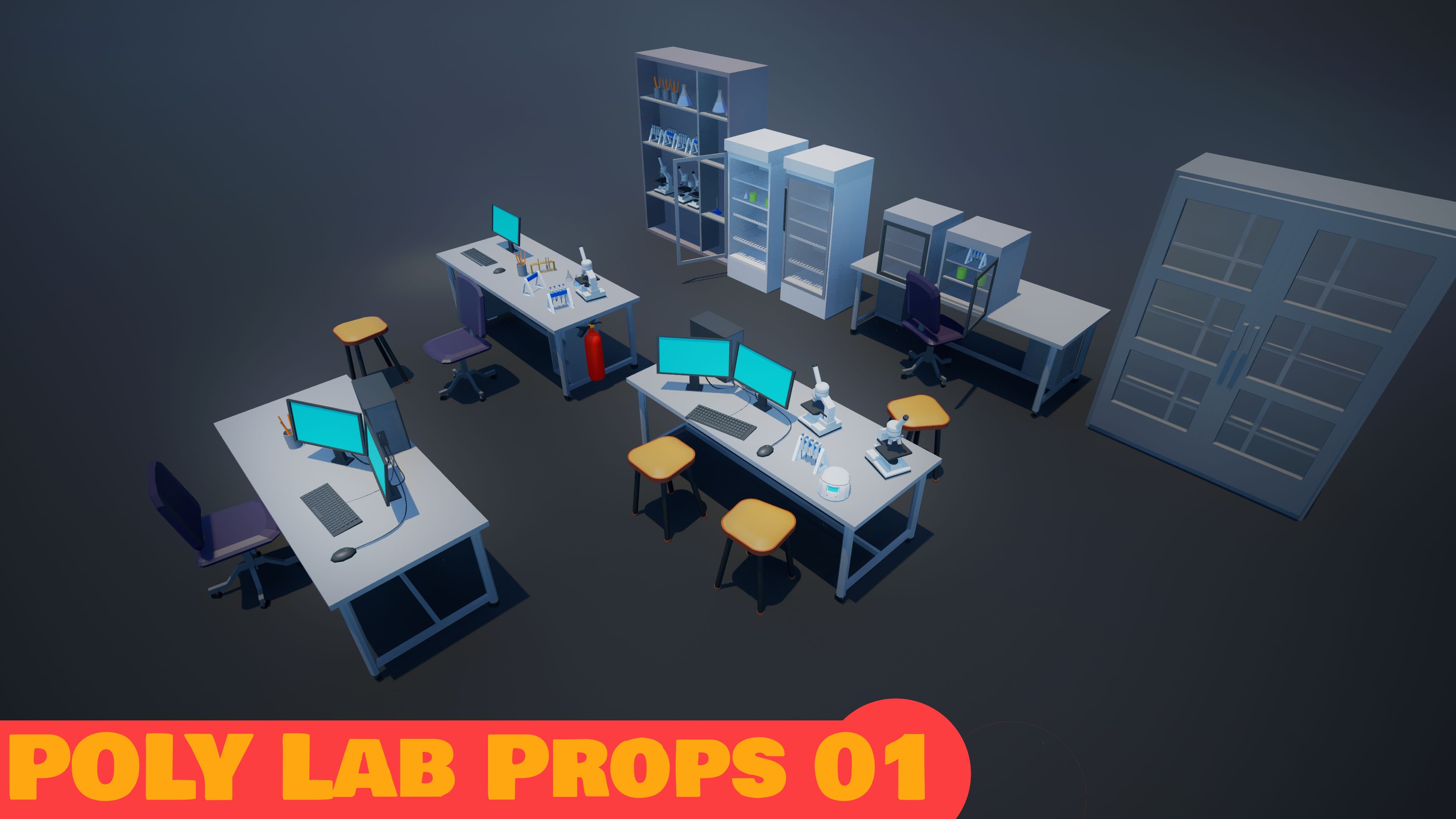 Lowpoly Lab Assets Pack 01 | Fab