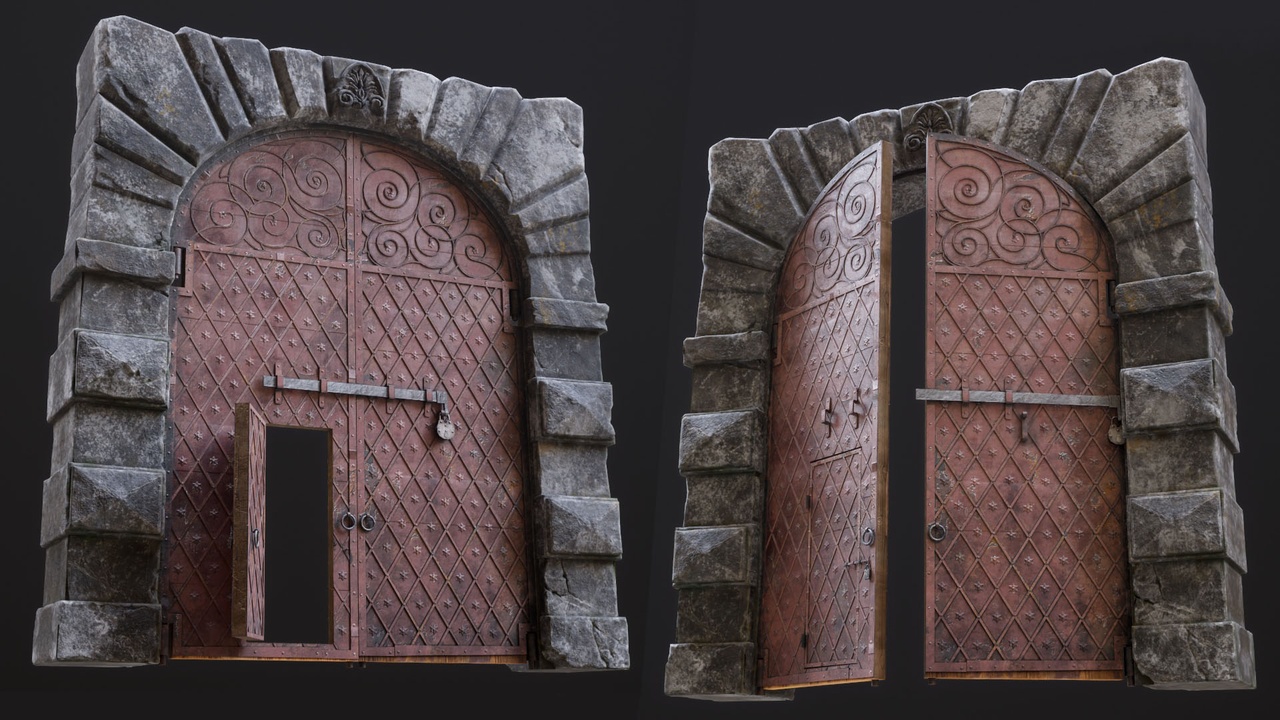 Medieval Fortress Gate Arched 제품 등록을 위한 미디어 1개