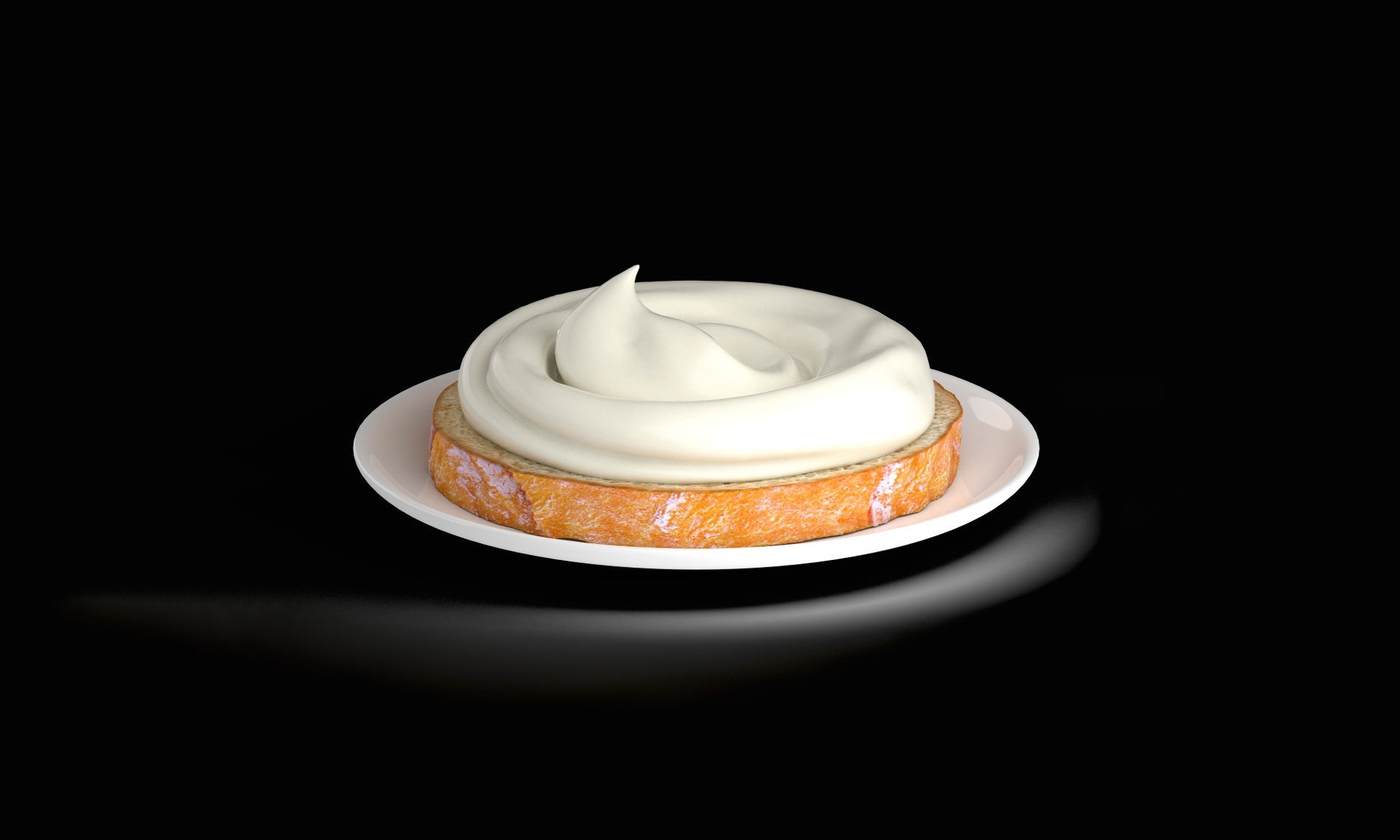 Media 1 for listing Slice of Bread with Sour Cream Food Topping