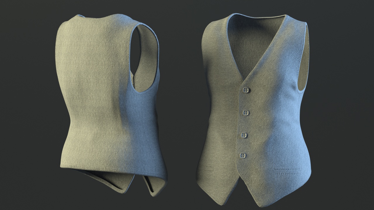 Media 1 for listing Formal Tight Waist Coat - Metahuman Compatible