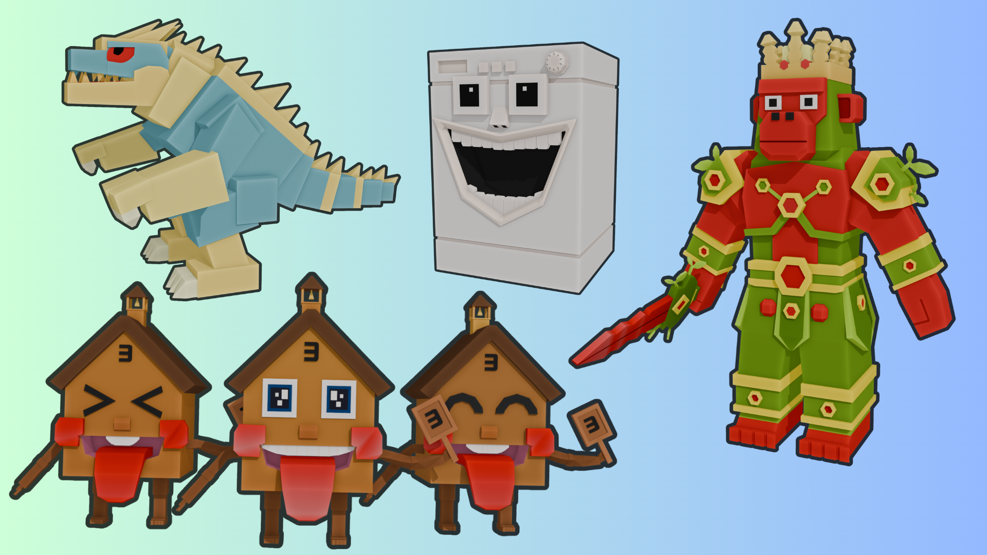 Italian Brainrot Meme Animated Characters Pack28 blocky style | Fab