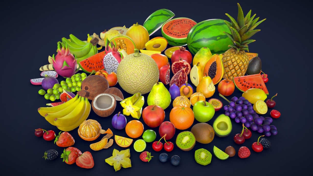 Media 1 for listing Stylized Fruits Collection - Game Ready