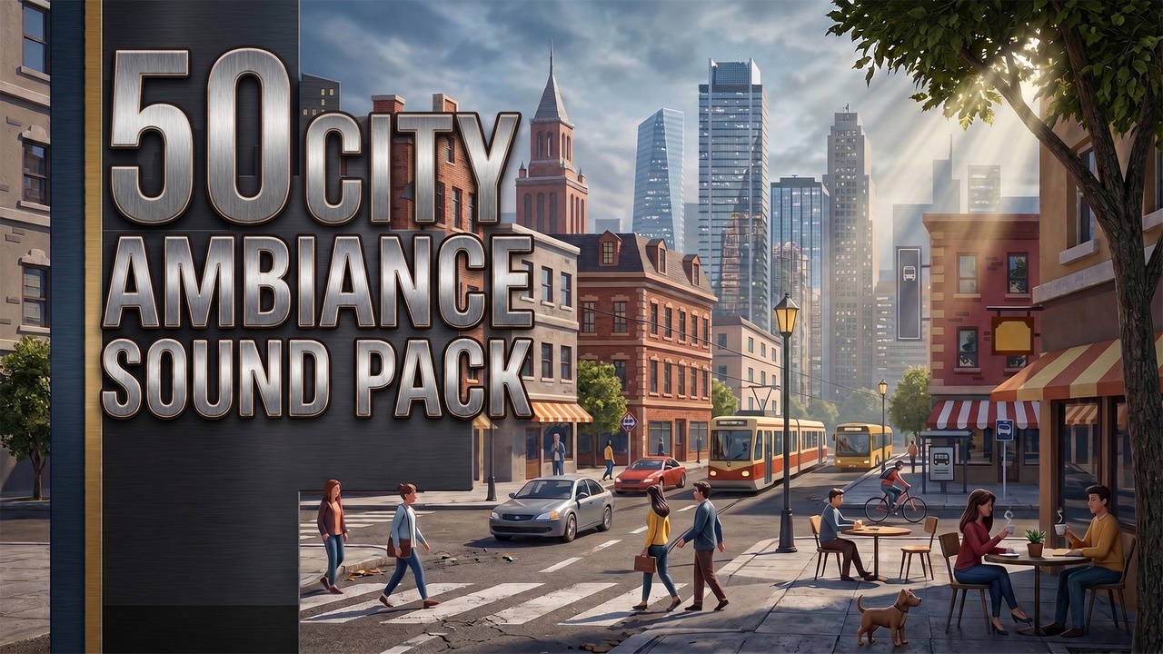 Media 1 for listing City Ambiance Sounds - 50 Urban Ambience, Traffic, Crowds & Transit