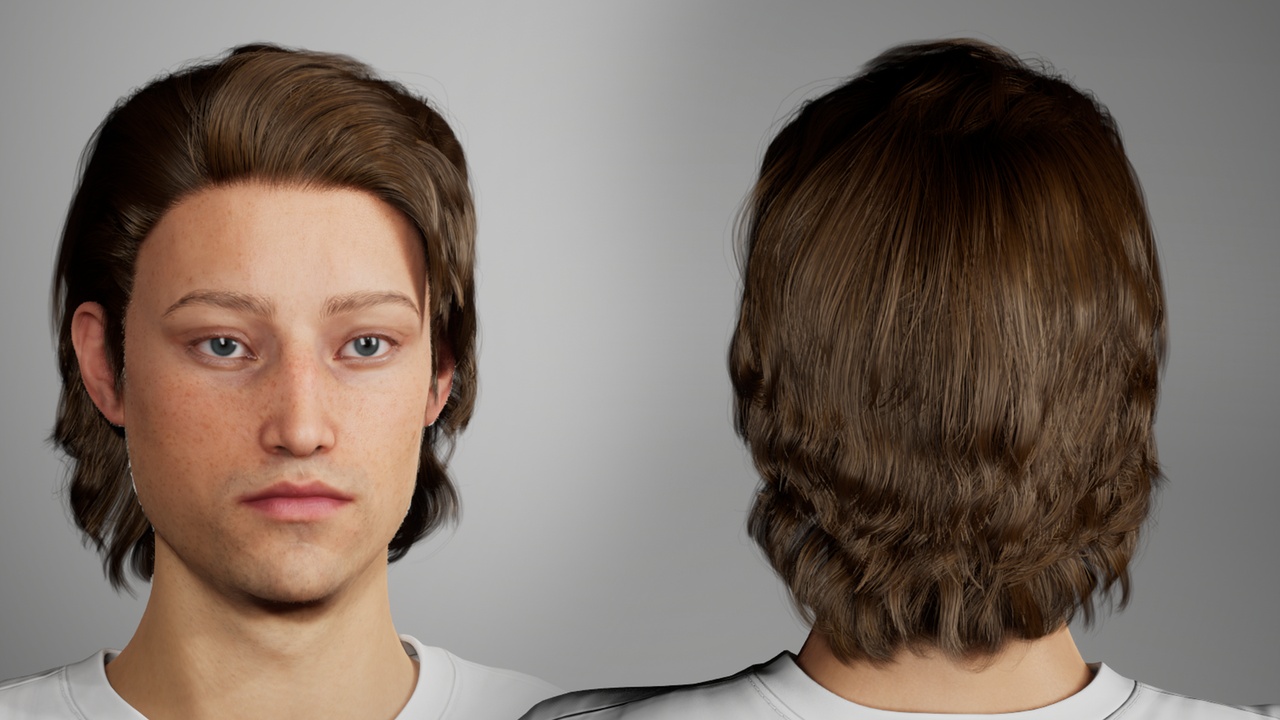 Media 1 for listing MetaHair 219- Groom hair for Metahumans - With lowpoly version in additional