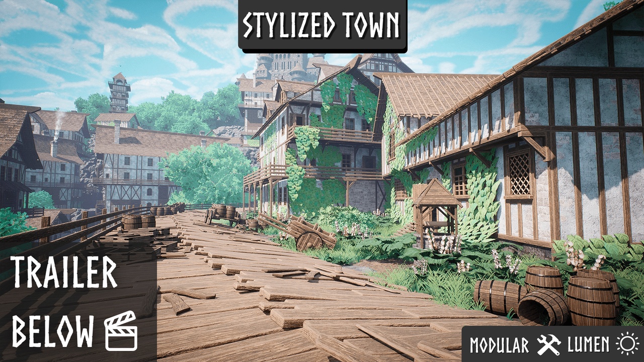 Media 1 for listing Modular Medieval Town - Medieval Village - Medieval City (Town, Castle, Village)