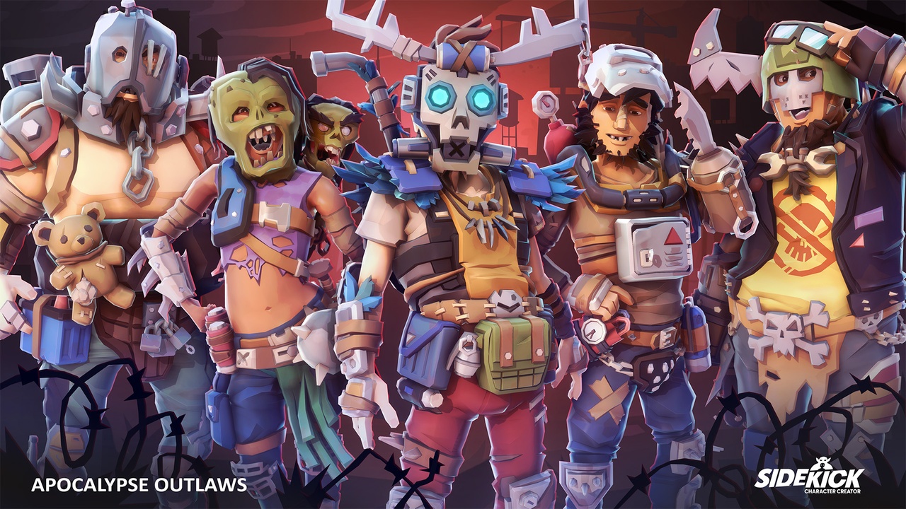 Media 1 for listing Apocalypse Outlaws - Sidekick Modular Characters by Synty