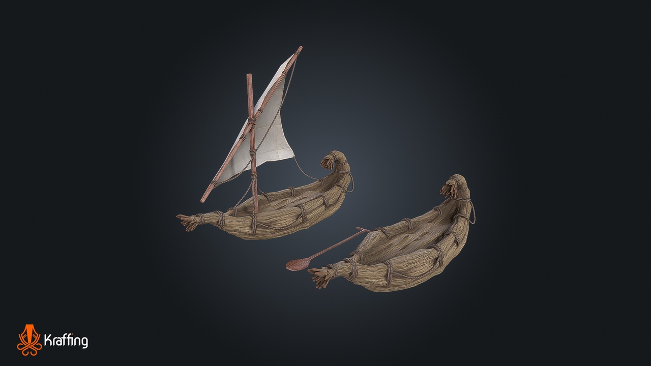 Media 1 for listing Ancient Egypt Papyrus Boat V1 – Game Ready PBR