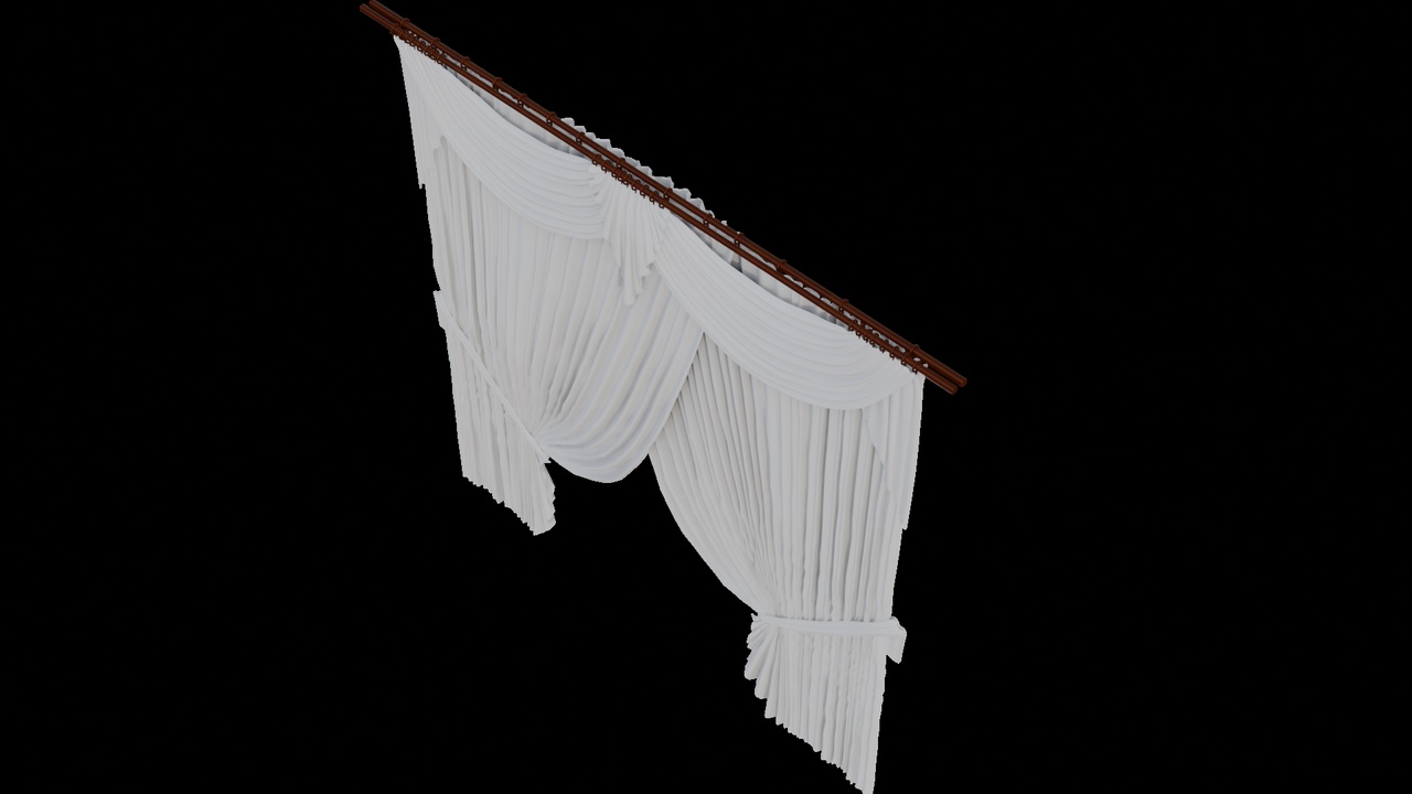 Media 1 for listing Elegant Draped White Curtain with Rod
