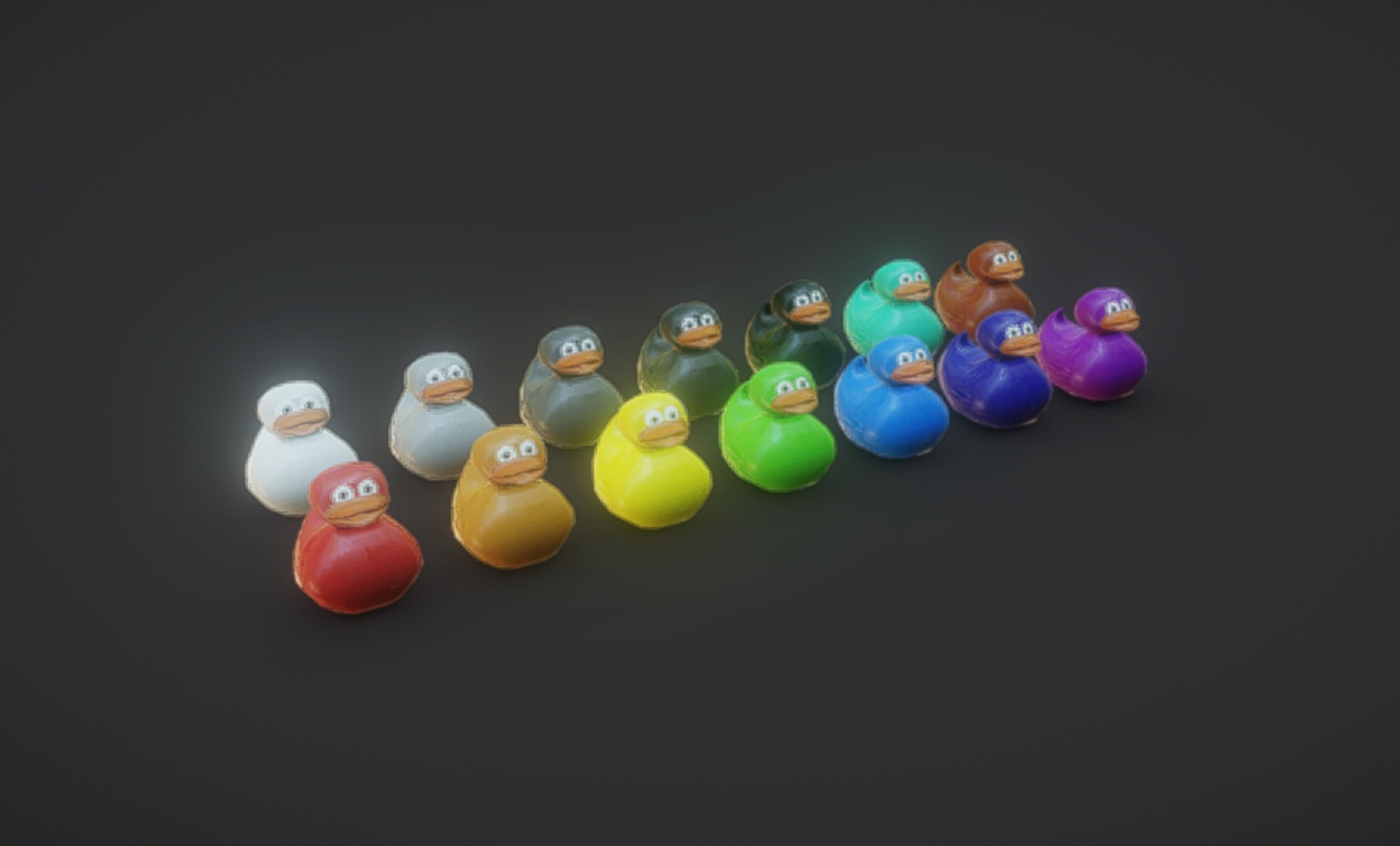 Multimedia 1 para anuncio Rubber Bath Ducks 14 pcs - Low-Poly PBR