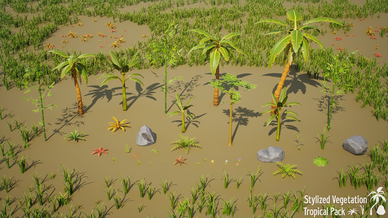 Media 1 for listing Stylized Vegetation: Tropical Pack