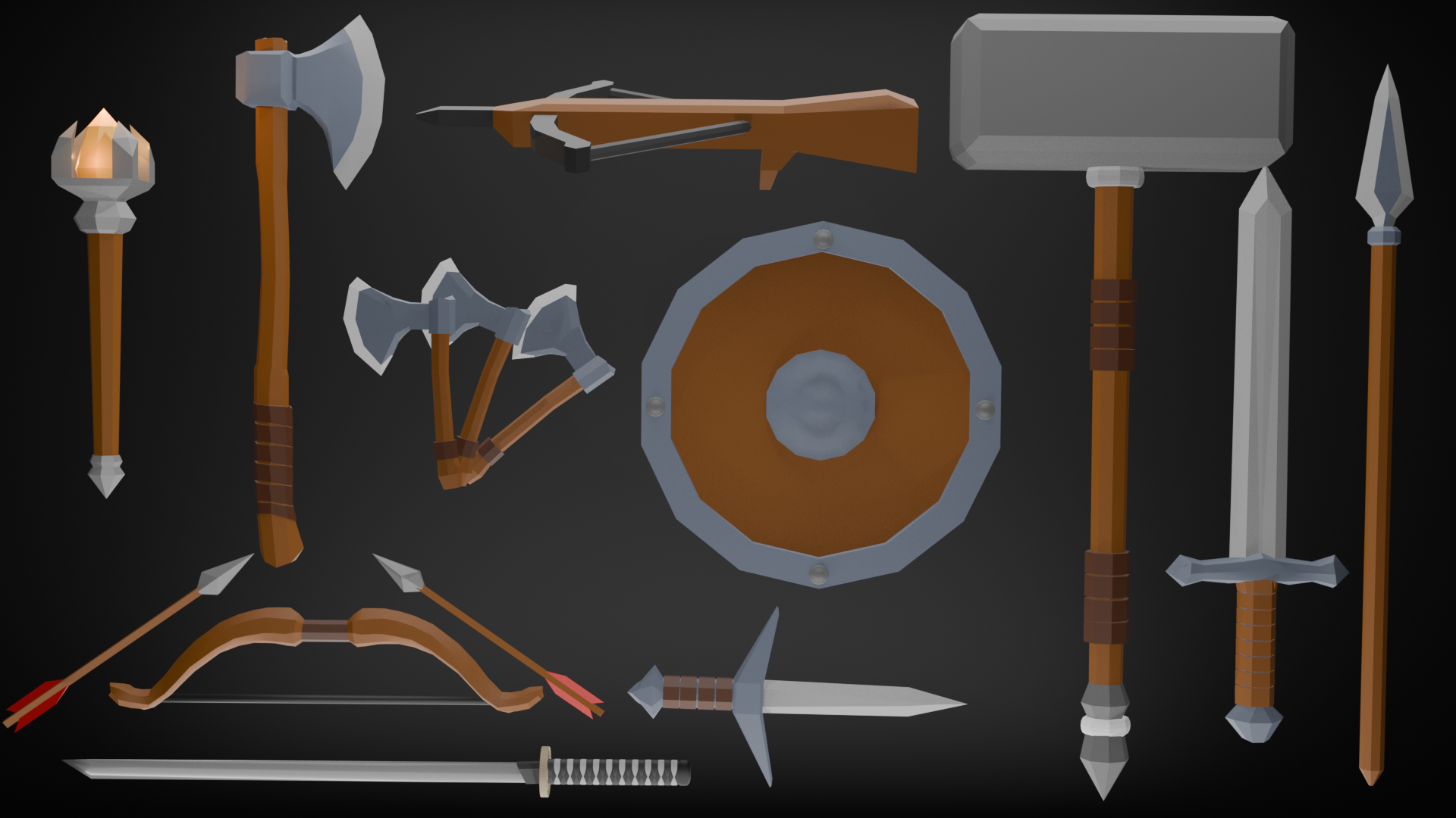 Low Poly Medieval Weapons Pack | Fab