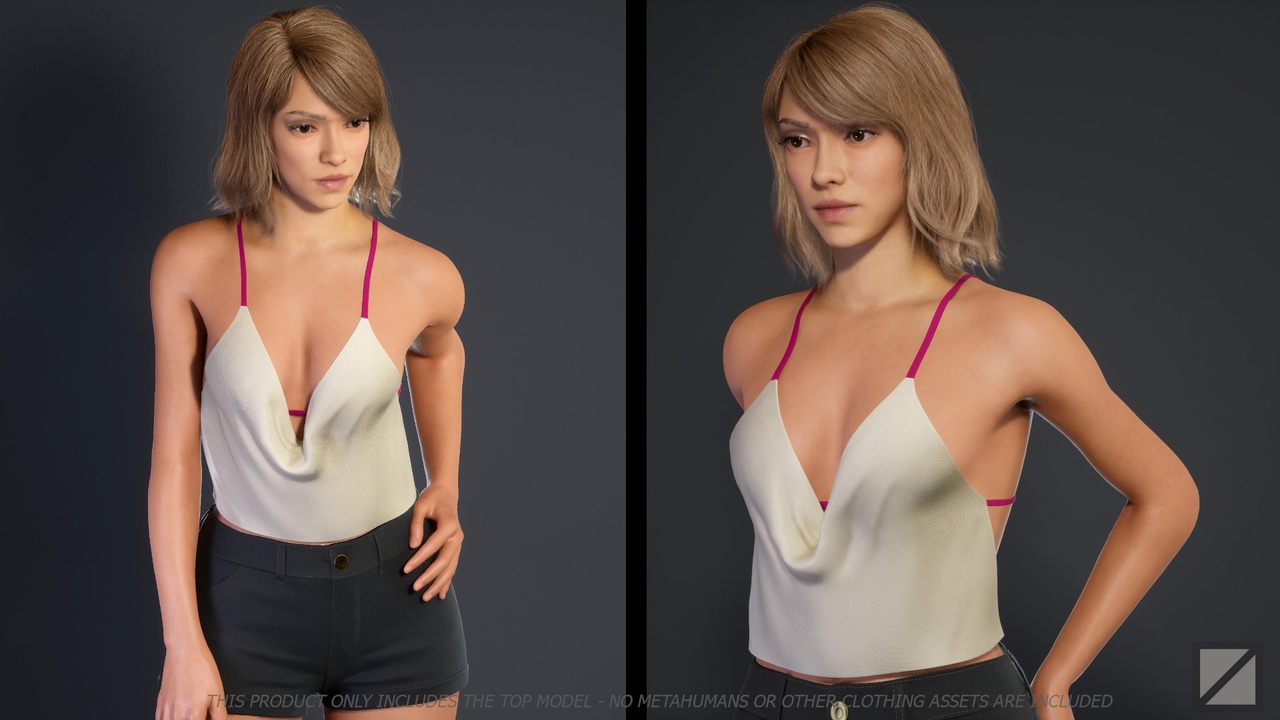 Media 1 for listing Backless Cowl Top - Resizable Metahuman Clothing