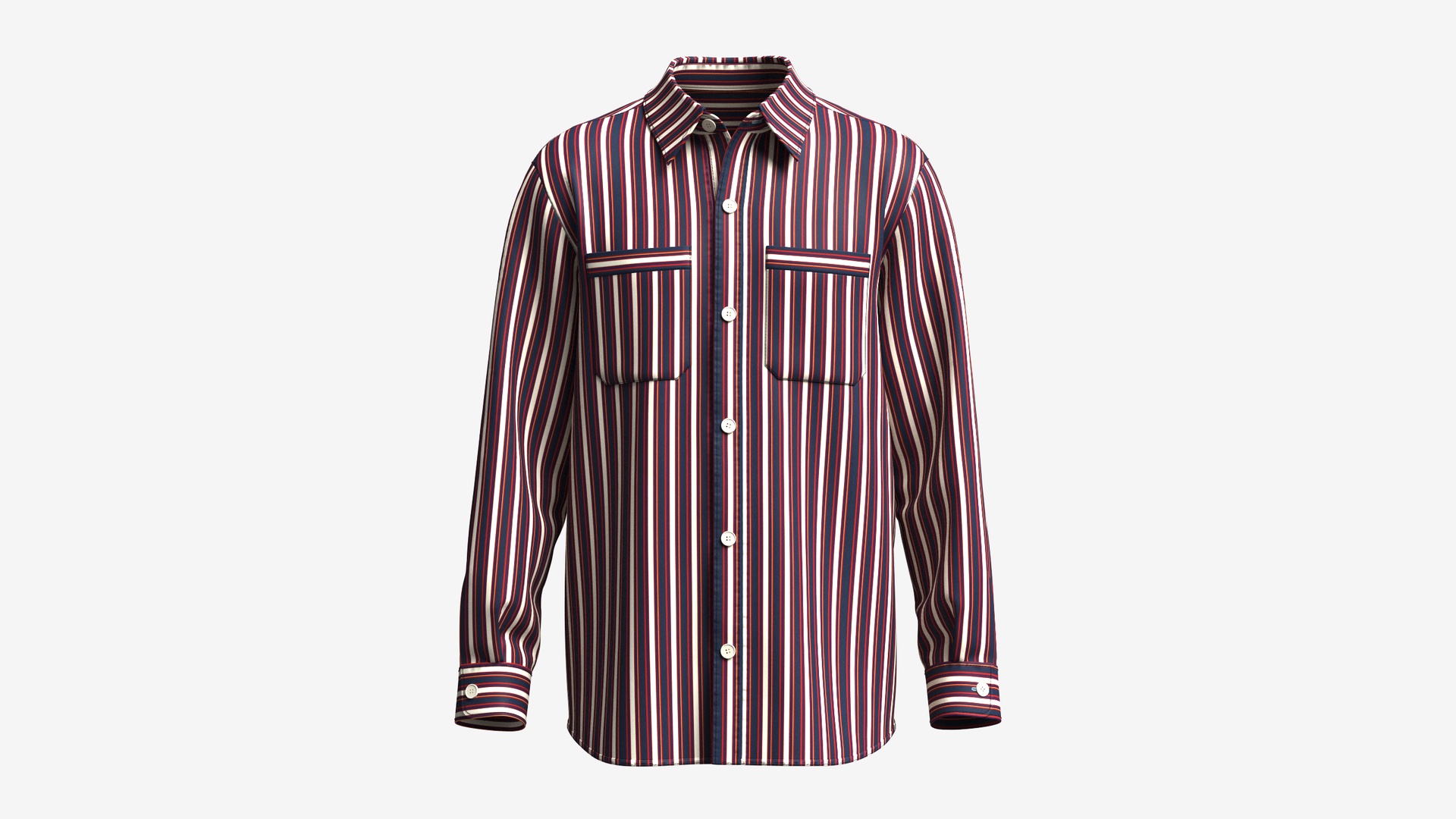 Media 1 for listing Men Multi - Color Striped Shirt With Dual Pocket | High Poly