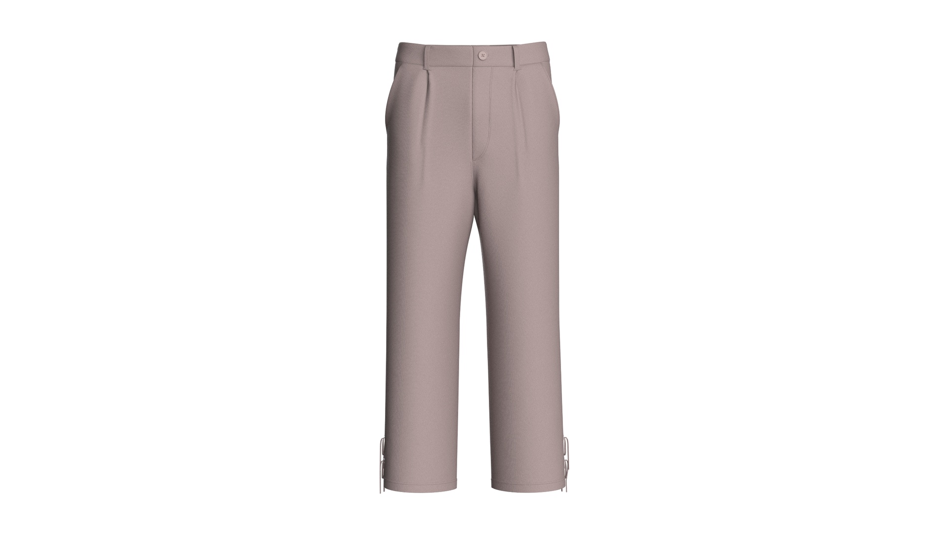Media 1 for listing Men Taupe Pleated Lace Up Pant | High Poly
