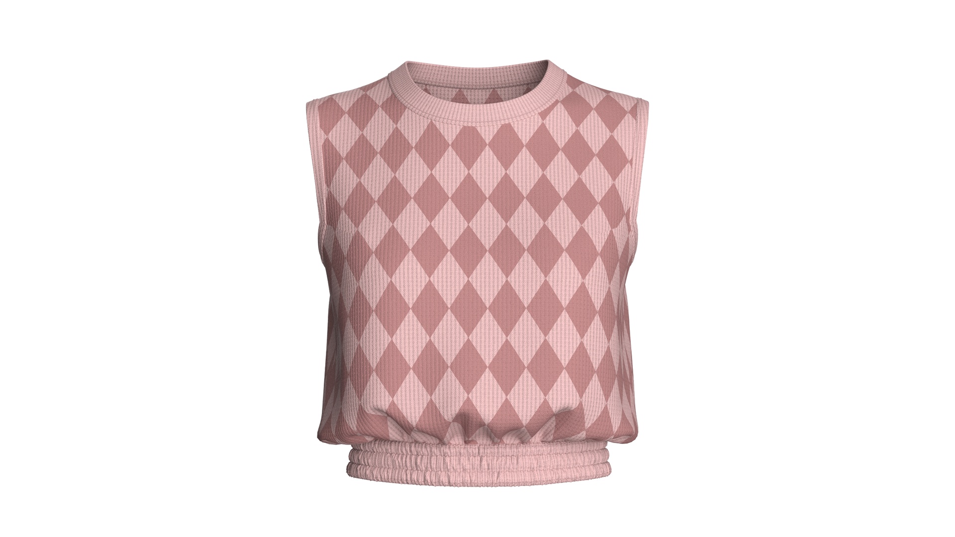 Media 1 for listing Girls Sleeveless Crop Top With Elastic - Hem | High Poly