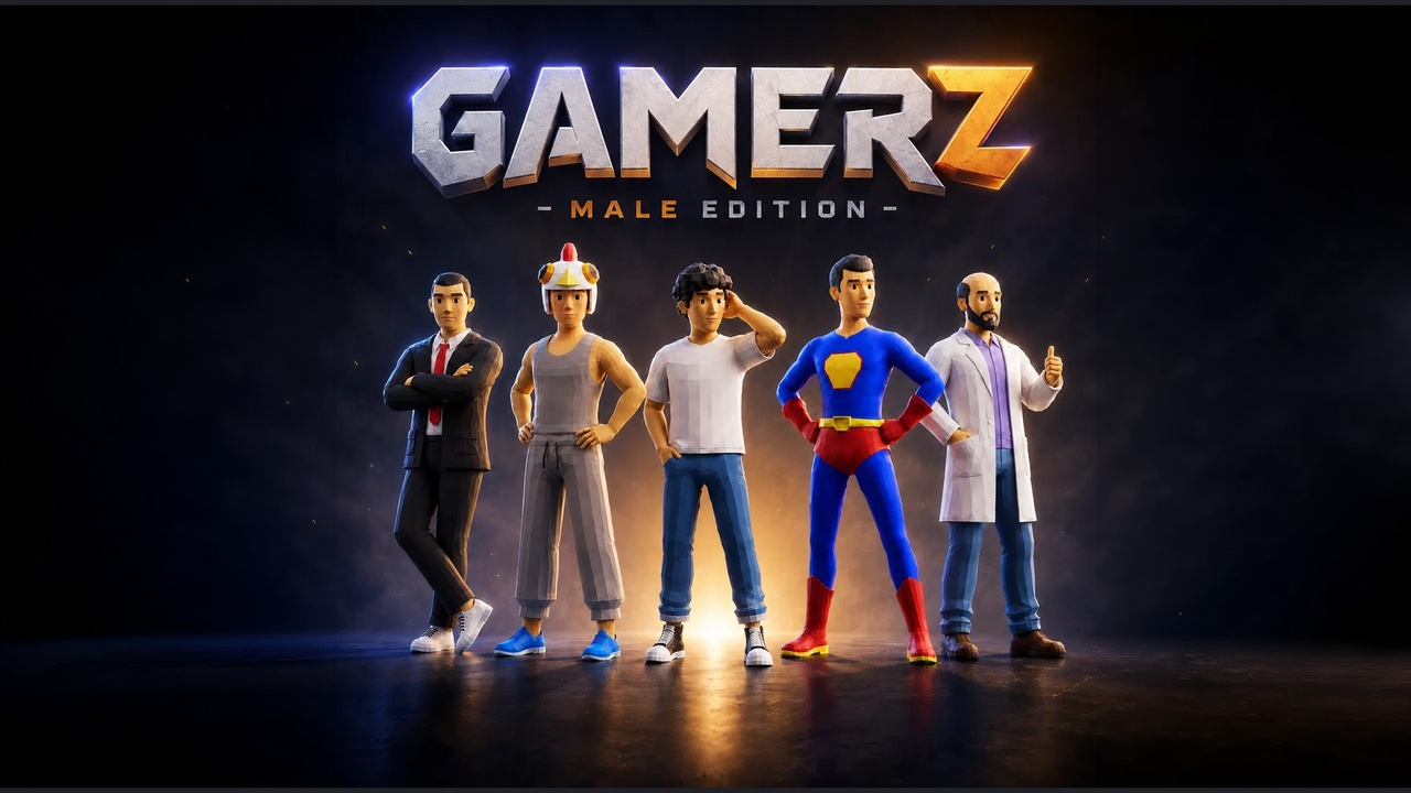 Media 1 for listing Gamerz Male - Modular Low Poly 3D Character Pack