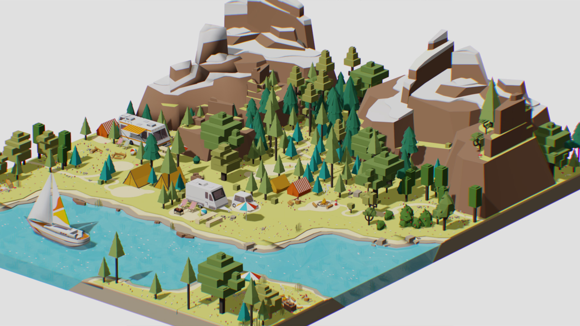 Recreation Area Forest Mountain Plato Tourist Camping Sites River Yacht ...
