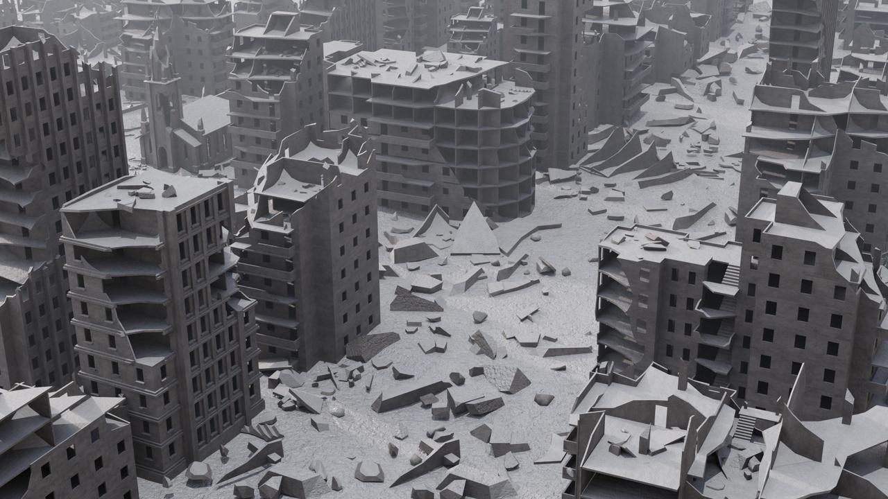 Media 1 for listing Destroyed City Winter Environment Pack