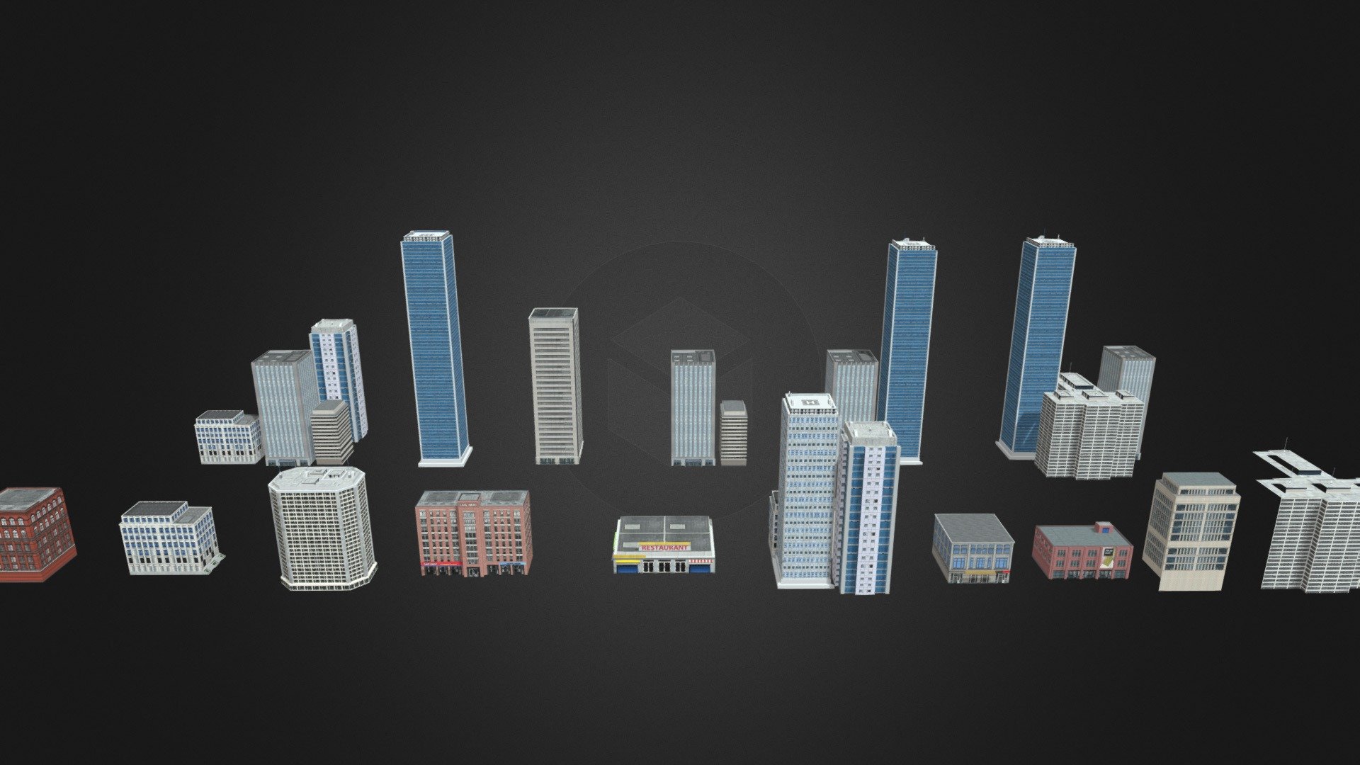Lowpoly City Buildings Pack | Fab