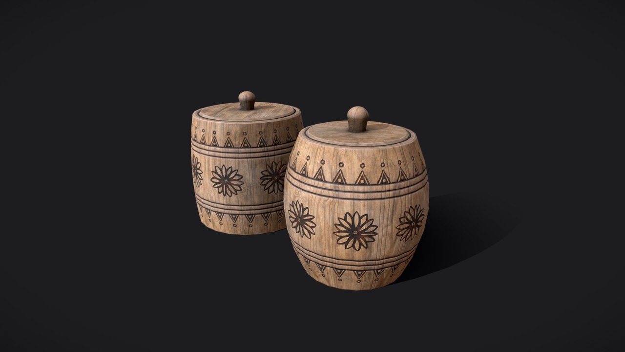 Media 1 for listing Wooden salt/sugar boxes - barrels