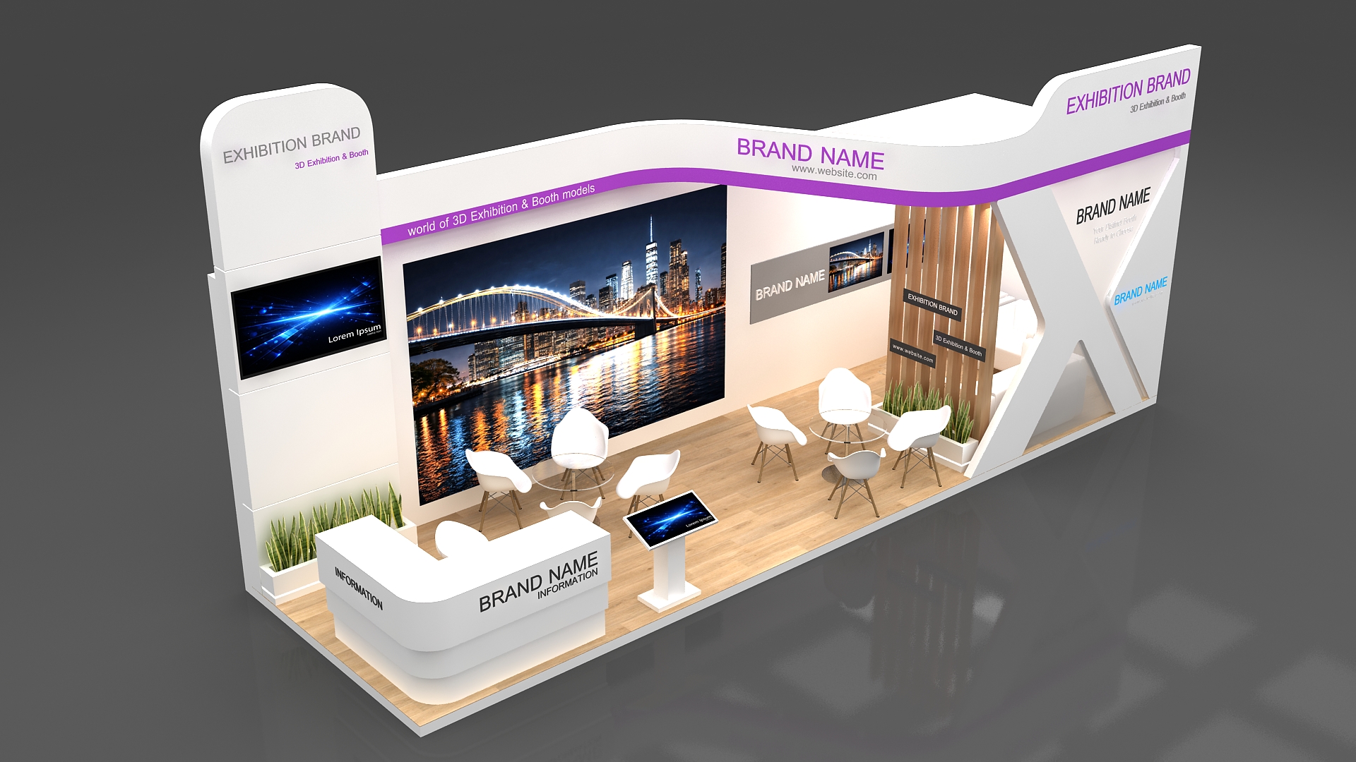 booth stand 2 side open | Fab