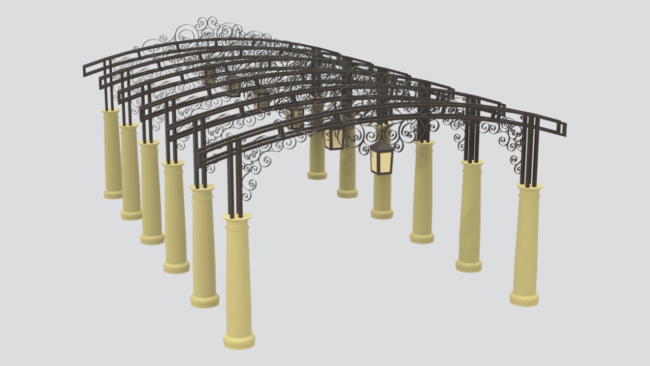 Media 1 for listing European Iron Artwork Garden Arbor 3D Model