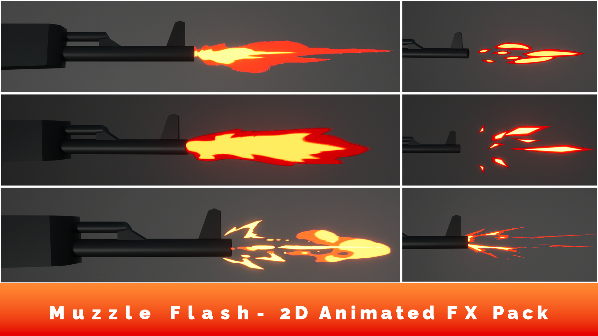 Muzzle Flash - 2D Keyframe Animated FX | Fab