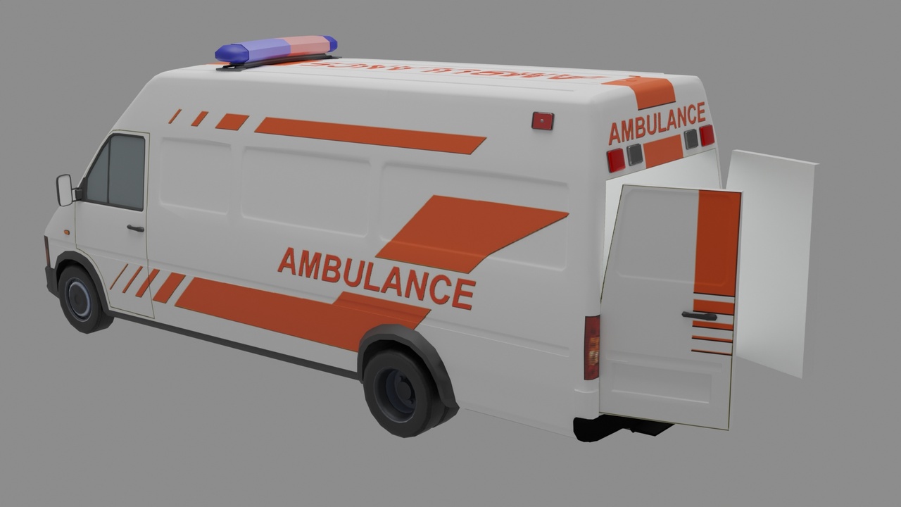 Media 1 for listing Low Poly Ambulance Vehicle – Optimized FBX for Games & Simulation