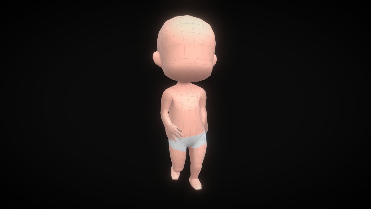 Media 1 for listing Lowpoly Boy Base Character Rigged Animation Pack