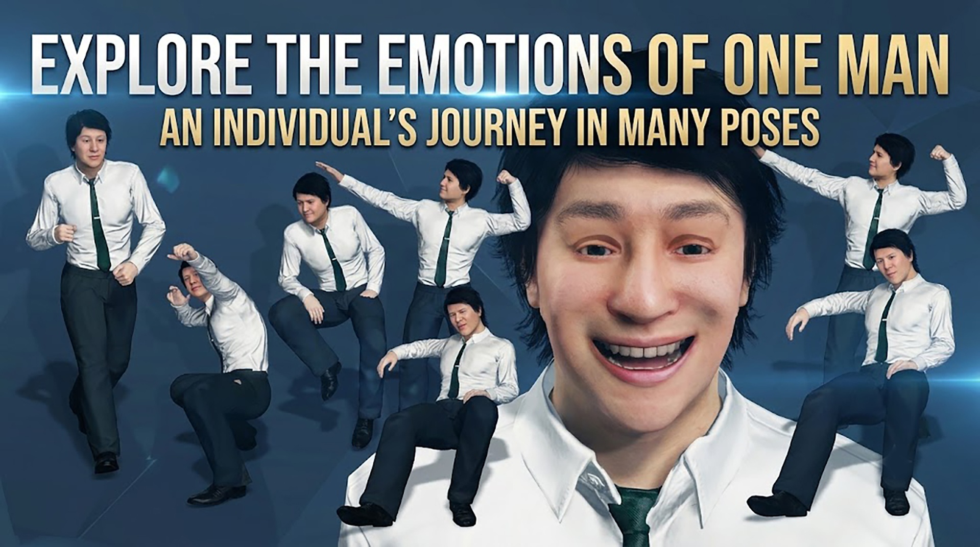 Media 1 for listing Asian Businessman Character Fully Rigged with Facial Expressions