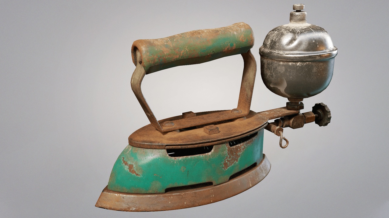Media 1 for listing Vintage Coleman Model 4A Enamel Gas Steam Iron 1930s