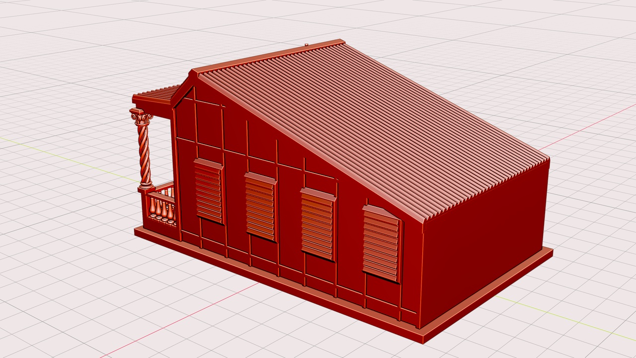 Media 1 for listing Miniature Traditional House Columns 3D Printable Home Model 3D print model