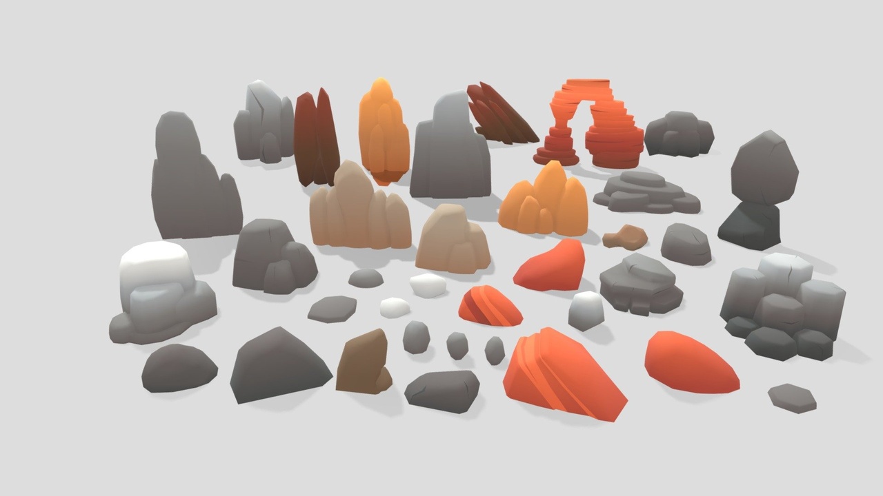 Media 1 for listing Stylized Low Poly Rocks 01
