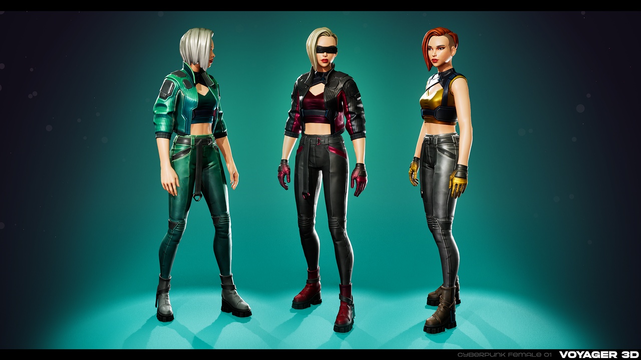 Media 1 for listing Stylized Cyberpunk Female Vol.01