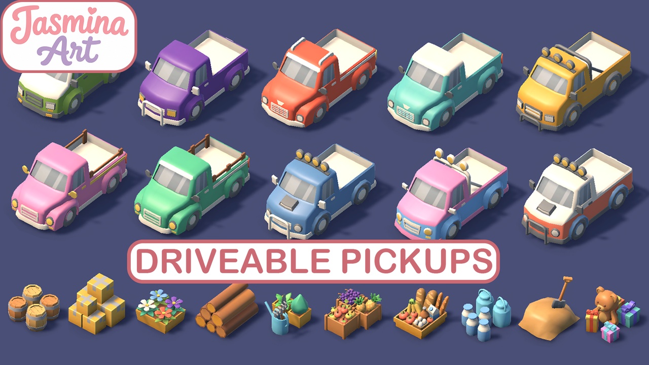 Media 1 for listing Driveable Low Poly Pickup Pack