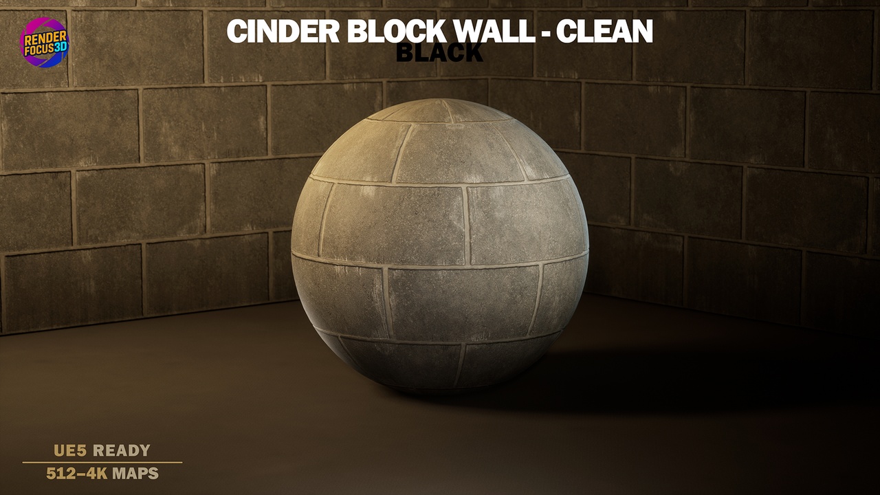 Media 1 for listing Cinder Block Wall – Clean Black