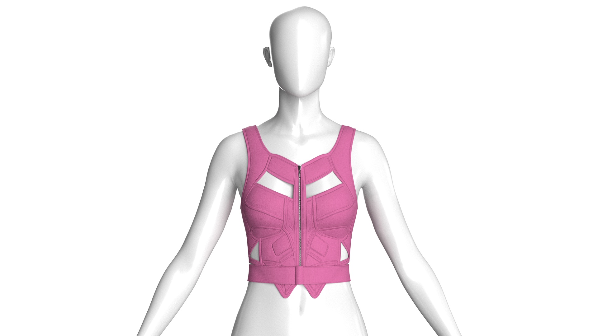 Media 1 for listing Girls Crop Vest Top With Lower Cutout | High Poly