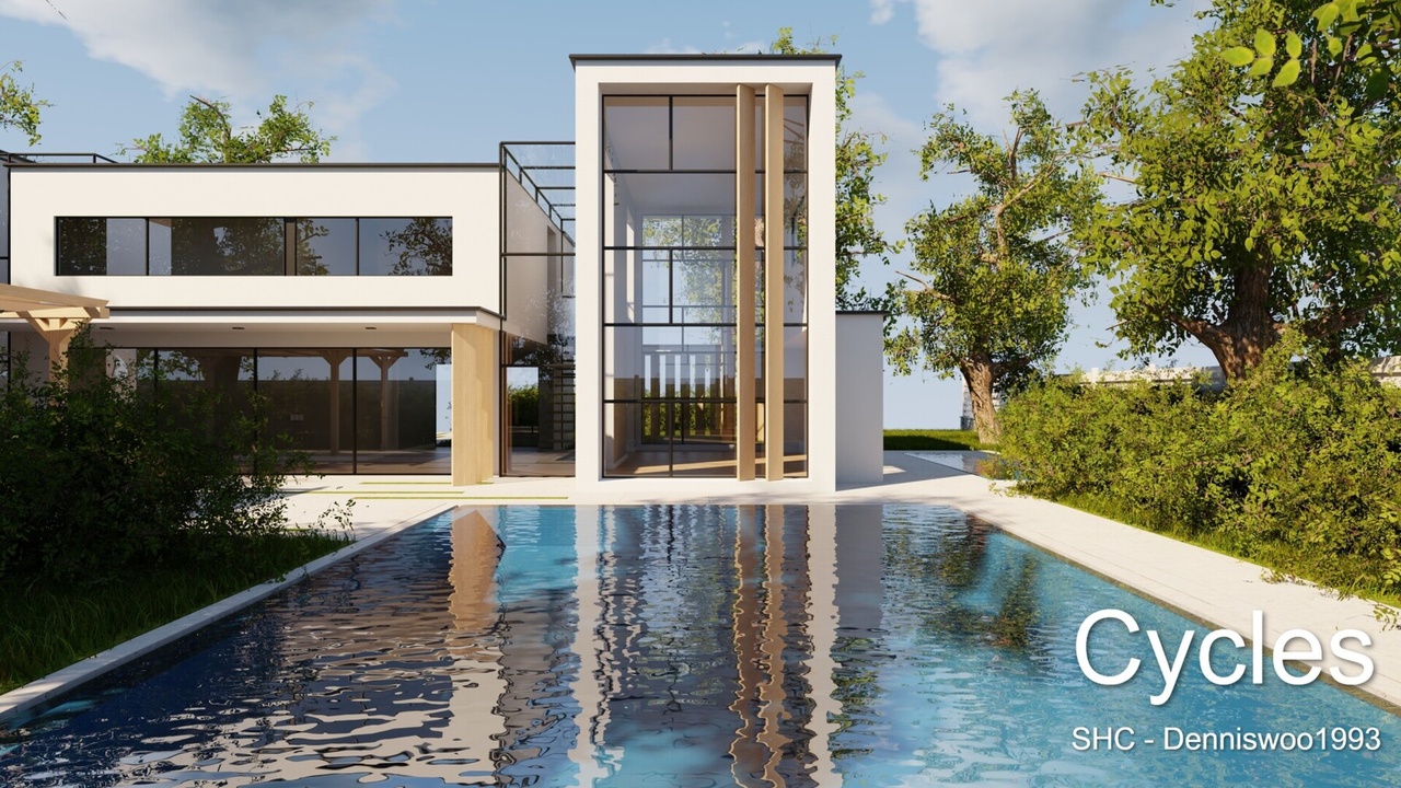 Media 1 for listing Modern villa 2021 Blender Eevee and Cycles 2 (without furniture)