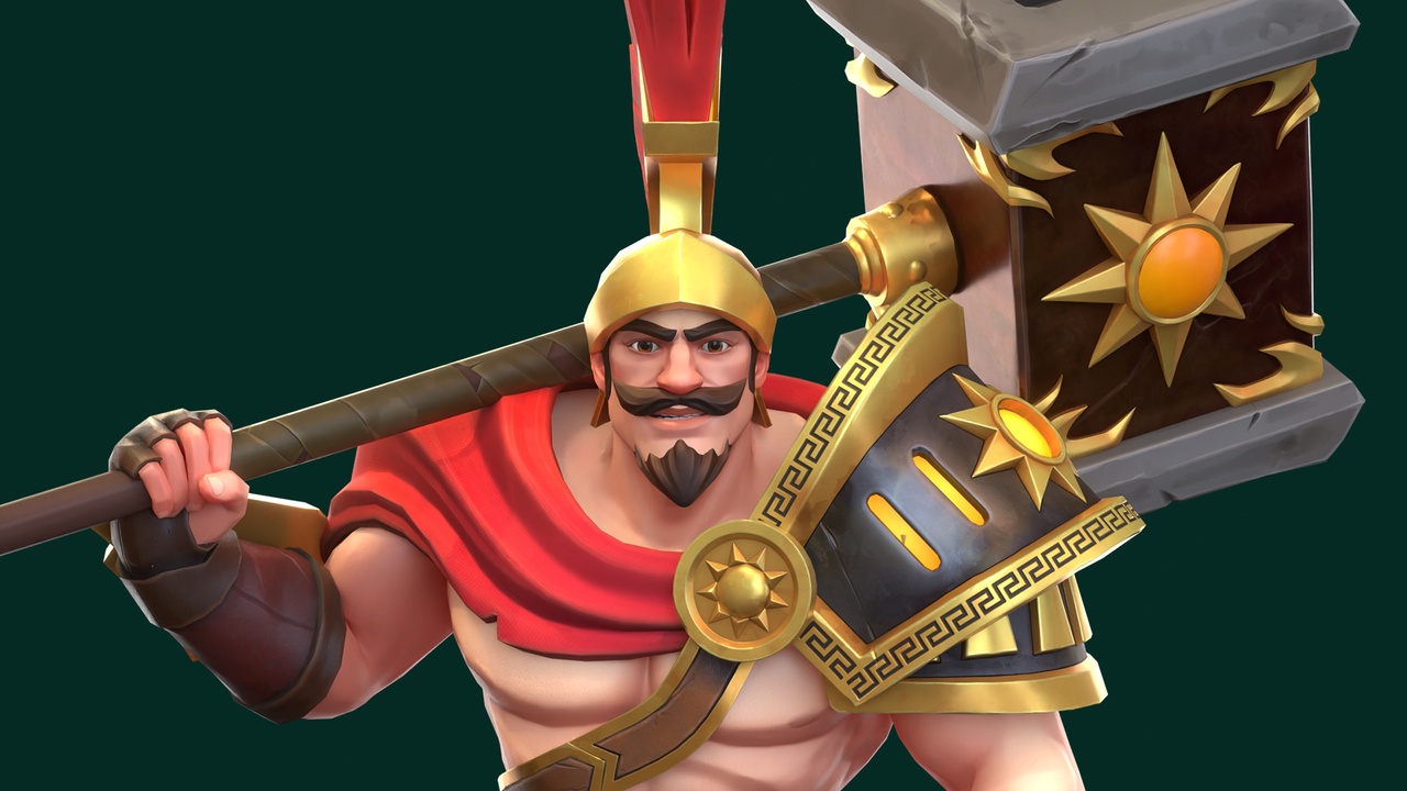 Media 1 for listing Stylized Male Character – Rigged Animated Heavy Warrior with Two-Handed Hammer