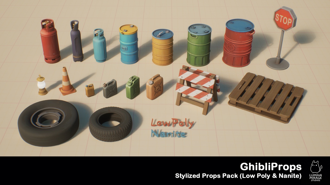 Media 1 for listing GhibliProps – Stylized Props Pack Set06 (Low Poly & Nanite)