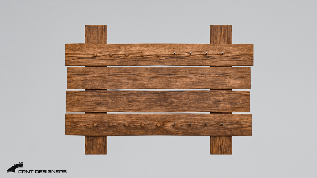 Media 1 for listing Medieval Wooden Tool Rack - UE4 And UE5 Optimized - Lowpoly 3D model