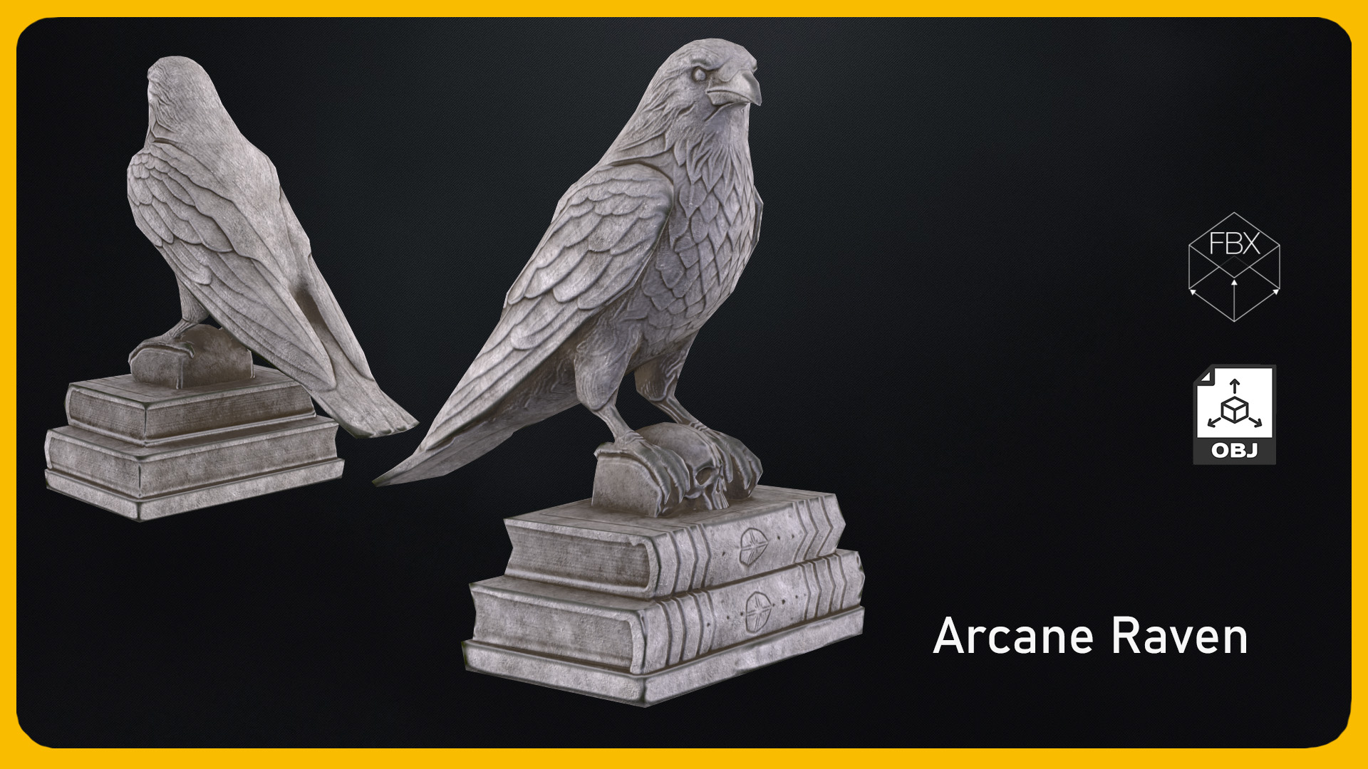 Arcane Raven – Stone Library Statue | Fab