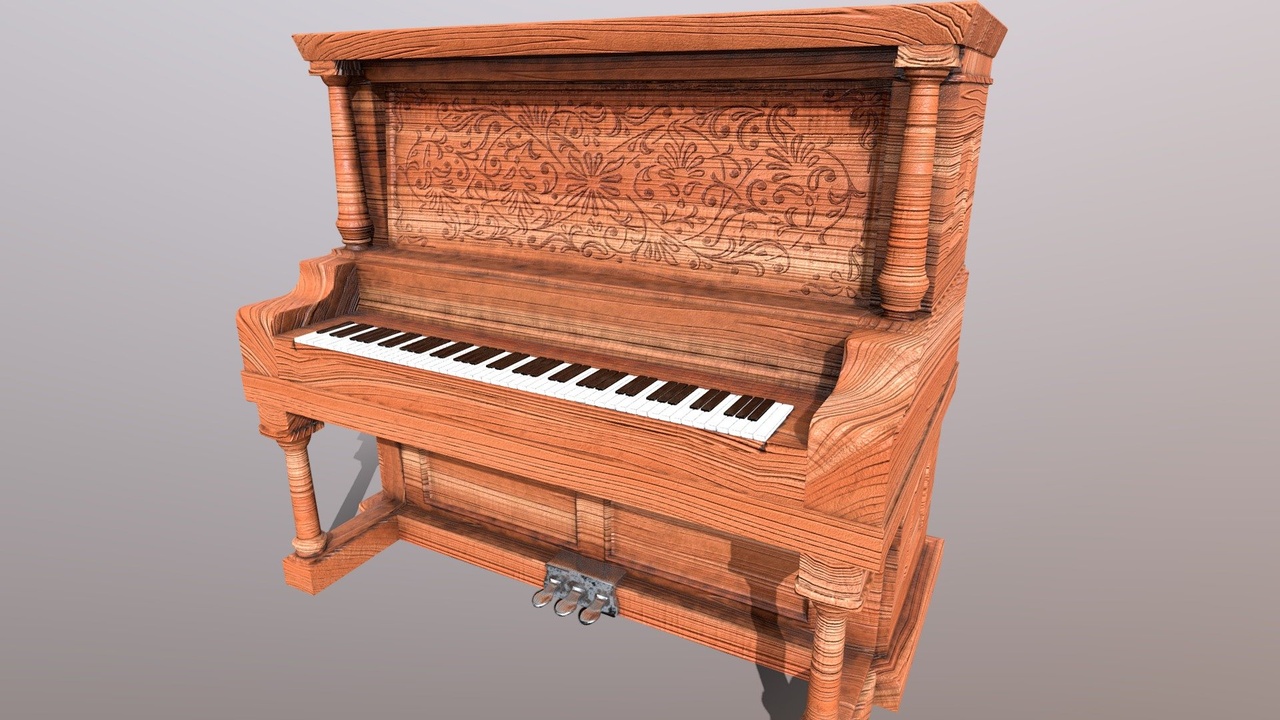 Media 1 for listing Wild West Style Wooden Piano
