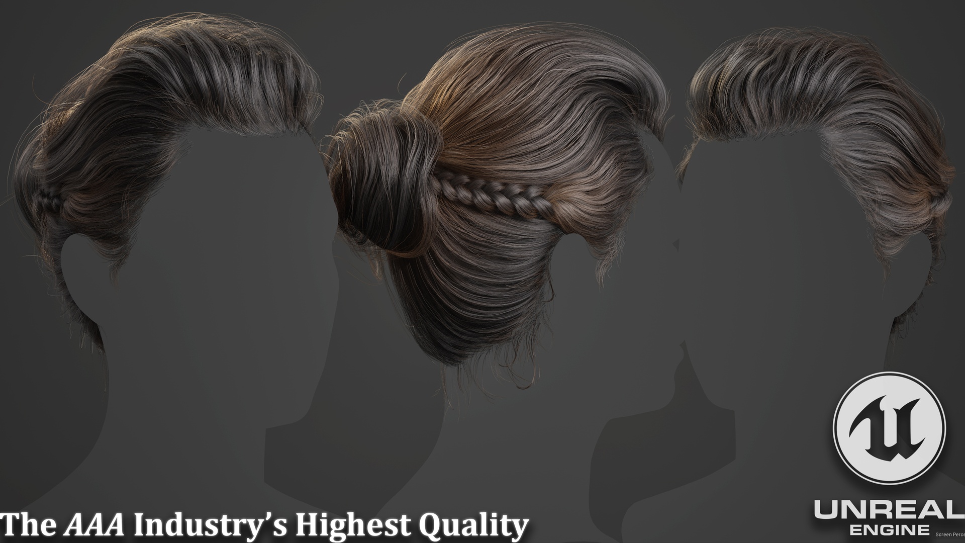 Media 1 for listing Braid Bun Hair - Realtime Game ready Hair