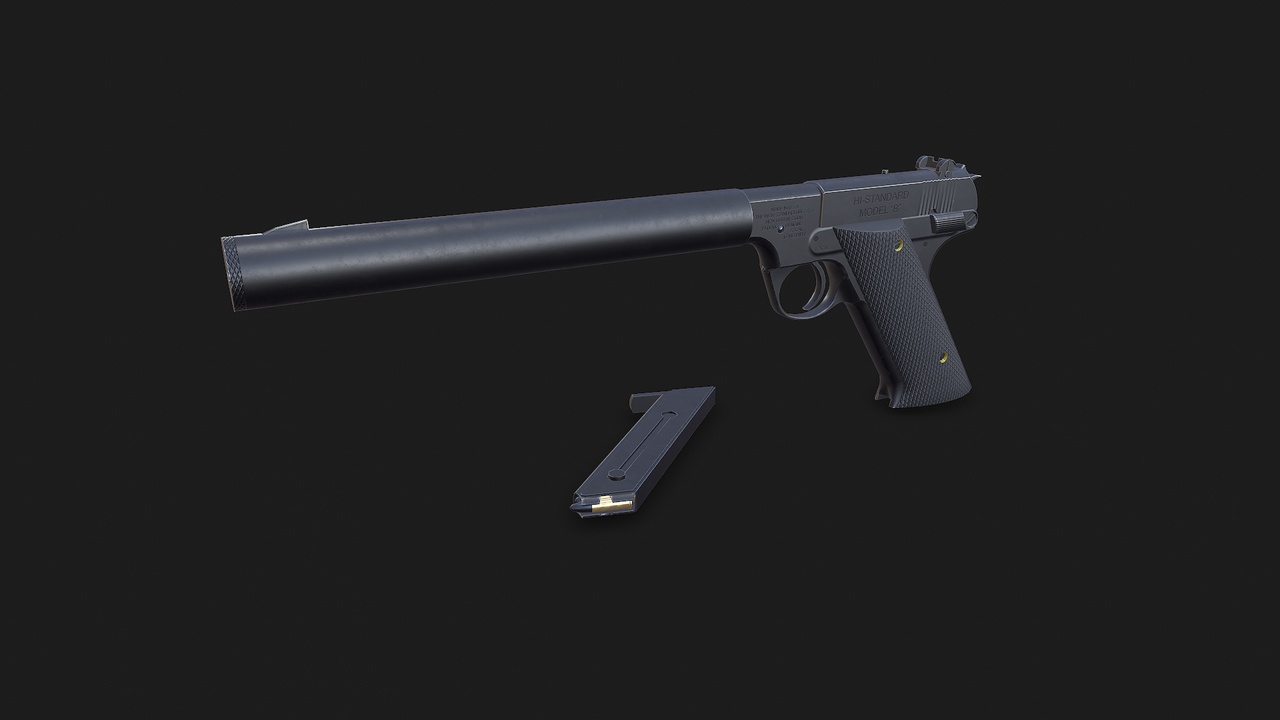 Media 1 for listing High Standard HDM Suppressed Pistol Low-poly PBR
