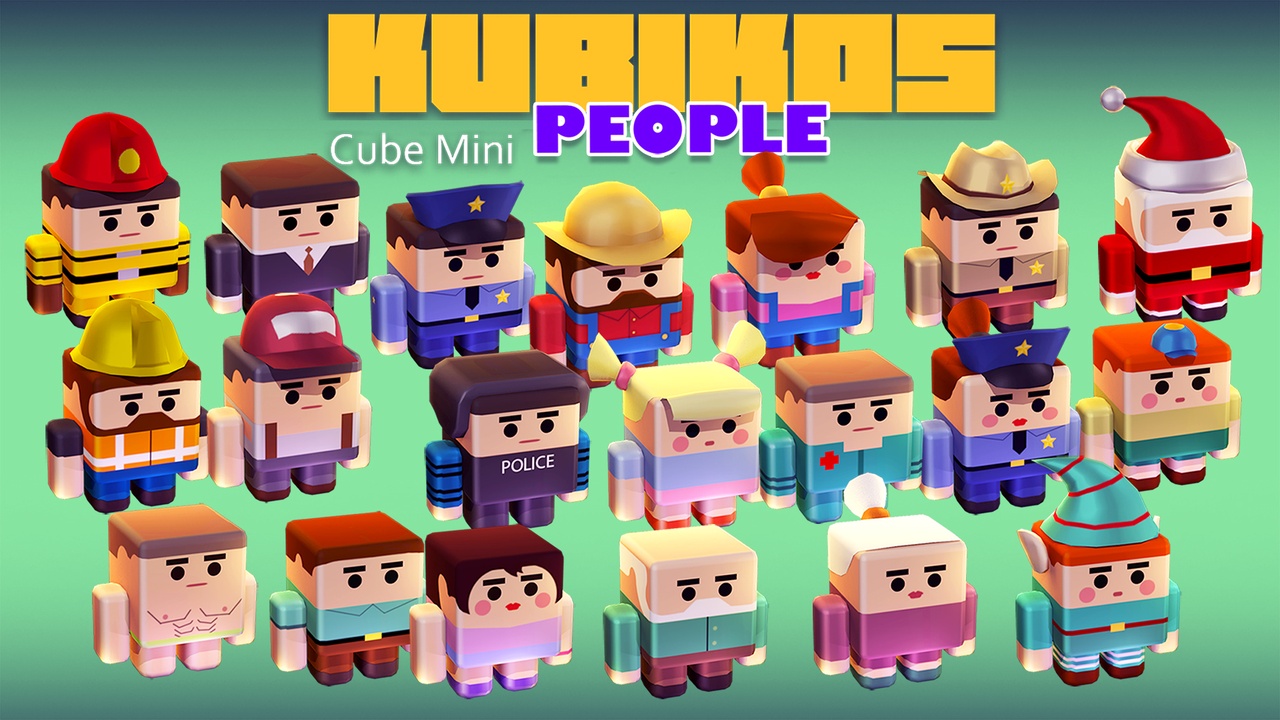 Media 1 for listing KUBIKOS - People 20 Animated Cube Characters