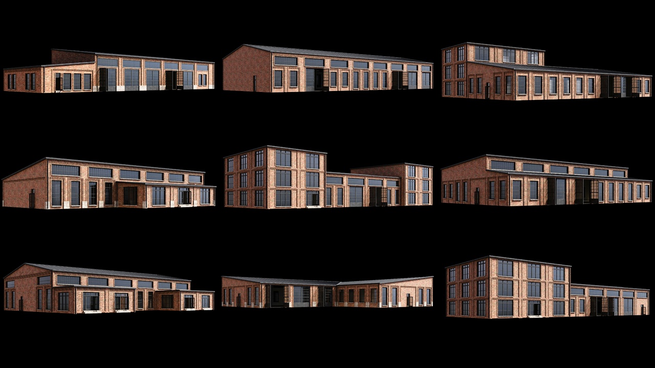 Generic Factory Modern Brick Buildings | Fab