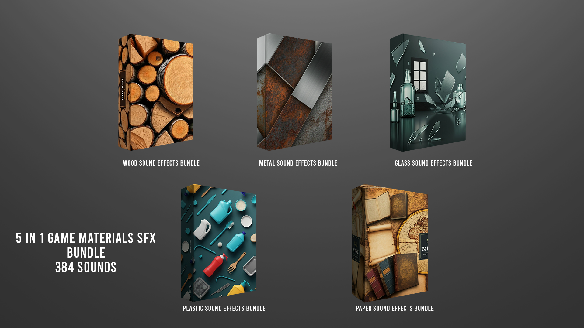 384 Game SFX – Wood, Metal, Plastic, Glass & UI Materials Pack | Fab