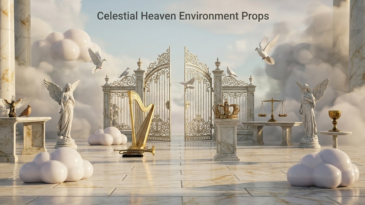 Media 1 for listing Celestial Heaven Environment Props 3D Asset Pack
