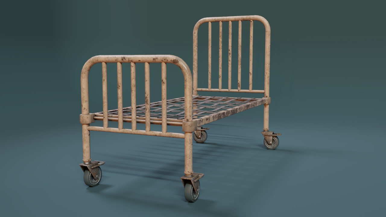 Media 1 for listing Vintage Industrial Hospital Bed